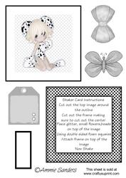 Cute Dalmation Girl Shaker Card Kit