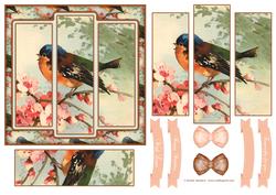 Beautiful Vintage Painted Bird 6x6 Panel Card