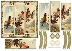 Beautiful Vintage Painted Birds 6x6 Panel Card