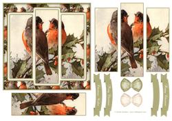 Beautiful Vintage Christmas Robins 6x6 Panel Card