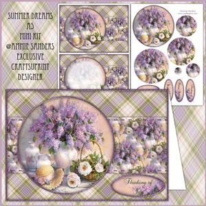 Beautiful Vintage Painted Summer Flowers A5 Quick Card