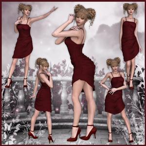 Stunning Lady in Red 5 Cu4cu Png Graphics