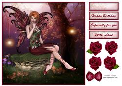 Autumn Fairy Fantasy 8x8 Topper, Sentiments & Embellishments