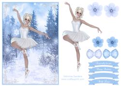 Beautiful Winter Ballerina A5 Quick Card
