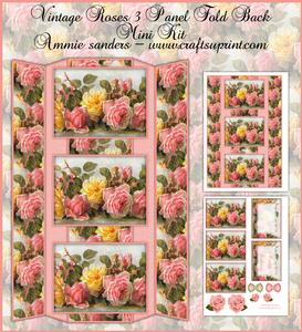 Vintage Roses 3 Panel Fold Back Mini Kit