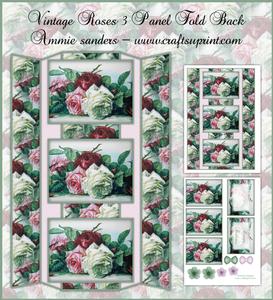 Vintage Roses 3 Panel Fold Back Mini Kit