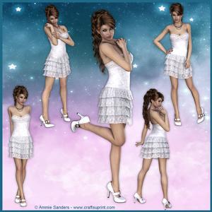 Beauty in a White Lace Ruffle Dress 5 Cu4cu Png Graphics