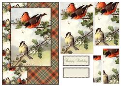 Beautiful Vintage Painted Birds A5 Quick Card