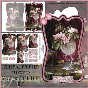 Beautiful Painted Flowers Shaped Card Mini Kit