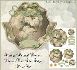 Vintage Painted Flowers Shaped Over the Edge Mini Kit