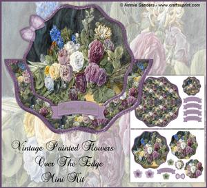 Vintage Painted Flowers Shaped Over the Edge Mini Kit