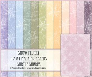 Snow Flurry 12 A4 Backing Papers - Subtle Shades