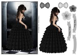 Belle of the Ball A5 Card Front , Topper & Embellishments