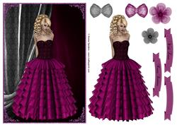 Belle of the Ball A5 Card Front , Topper & Embellishments