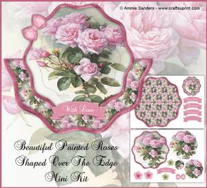 Vintage Pink Roses Shaped Over the Edge Mini Kit