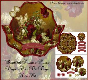 Vintage Painted Roses Shaped Over the Edge Mini Kit
