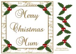 Merry Christmas Mum 8x8 Topper & Decoupage