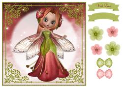 Sweet Flower Fairy 8x8 Topper & Embellishments