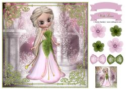 Sweet Petal Princess 8x8 Topper & Embellishments
