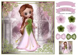 Sweet Petal Princess 8x8 Topper & Embellishments
