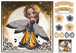Sweet Flower Fairy 8x8 Topper & Embellishments