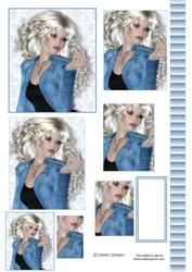 Beautiful Lady in Denim Pyramid
