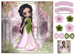 Sweet Petal Princess 8x8 Topper & Embellishments