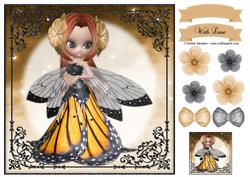 Sweet Flower Fairy 8x8 Topper & Embellishments