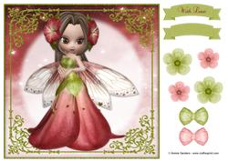 Sweet Flower Fairy 8x8 Topper & Embellishments