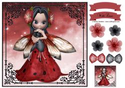 Sweet Flower Fairy 8x8 Topper & Embellishments