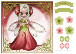 Sweet Flower Fairy 8x8 Topper & Embellishments