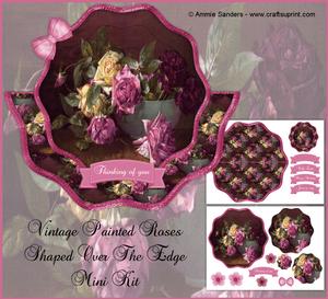 Vintage Painted Roses Shaped Over the Edge Mini Kit