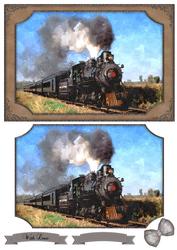 Steam Train Watercolour Quick Card