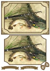 River Fishing Watercolour Quick Card