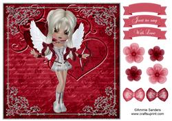 Cutie Cupid 8x8 Topper & Embellishments
