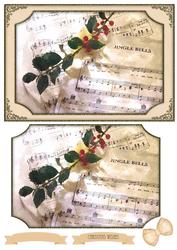 Christmas Music & Holly Watercolour Quick Card