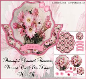 Vintage Painted Flowers Shaped Over the Edge Mini Kit