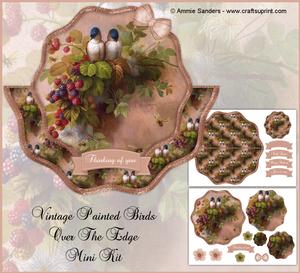 Vintage Painted Birds Shaped Over the Edge Mini Kit