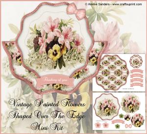 Vintage Painted Flowers Shaped Over the Edge Mini Kit