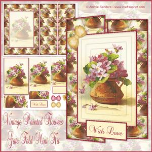 Beautiful Vintage Violets Gate Fold A5 Mini Kit