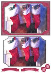 Christmas Stockings Watercolour Quick Card