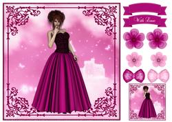 Beauty in Pink 8x8 Topper & Embellishments