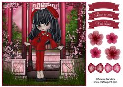 Oriental Cutie 8x8 Topper & Embellishments