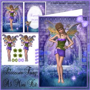 Purple Blossom Fairy A5 Easy Cut Mini Kit