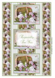 Beautiful Vintage Painted Flowers 3 Panel Fold Back