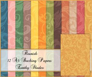 Flourish 12 A4 Backing Papers - Earthy Shades
