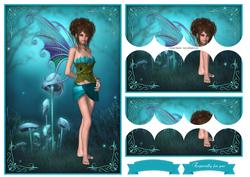 Aqua Blossom Fairy Top & Bottom Scallop Stacker