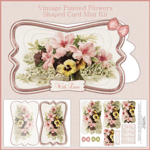 Beautiful Painted Flower Shaped Card Mini Kit