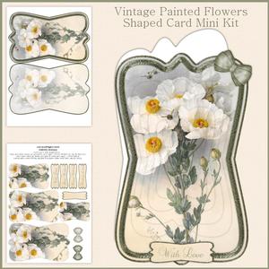 Beautiful Painted Flowers Shaped Card Mini Kit
