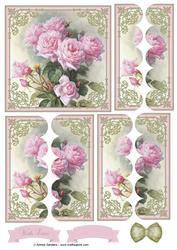Vintage Pretty Pink Rosess Scallop Side Stacker
